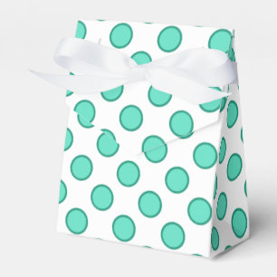 Aqua-und Weißpolka-Dots-Gefälligkeitsbox Geschenkschachtel