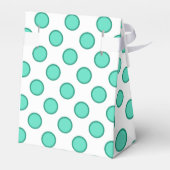 Aqua-und Weißpolka-Dots-Gefälligkeitsbox Geschenkschachtel (Rückseite)