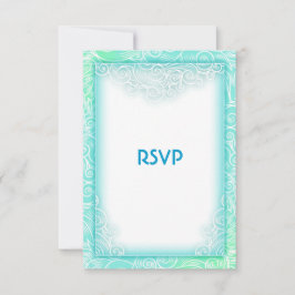 Aqua und White Beach Weding UAWG RSVP Karte
