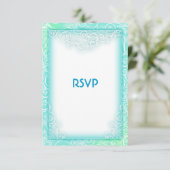 Aqua und White Beach Weding UAWG RSVP Karte (Stehend Vorderseite)