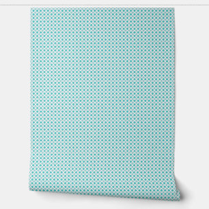 Aqua und White Diamond Tile Tapete