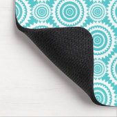 Aqua und White Geometric Muster Mousepad (Ecke)