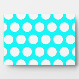Aqua und White Polka Dots Fotoplatte