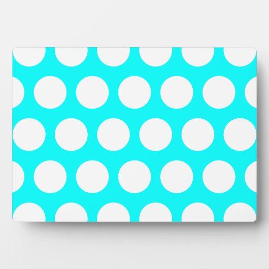 Aqua und White Polka Dots Fotoplatte (Vorderseite)