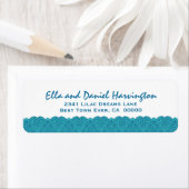 Aqua und White Scalloped Spitzen Damask Design F01 (Insitu)