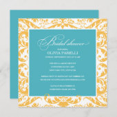 AQUA- UND YELLOW-SHOWER| BRAUTPARTY INVIP EINLADUNG (Vorne/Hinten)