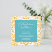 AQUA- UND YELLOW-SHOWER| BRAUTPARTY INVIP EINLADUNG (Stehend Vorderseite)