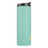 Aqua und Yellow Tiny Dots Monogram Thermosbecher (Nach links gedreht)