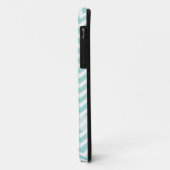 Aqua und Zickzack Graumuster Case-Mate iPhone Hülle (Hinten/Links)