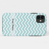 Aqua und Zickzack Graumuster Case-Mate iPhone Hülle (Rückseite (Horizontal))