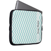 Aqua und Zickzack Graumuster Laptopschutzhülle (Vorne Rechts)