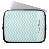Aqua und Zickzack Graumuster Laptopschutzhülle (Vorderseite)