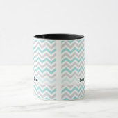Aqua und Zickzack Graumuster Tasse (Zentrum)