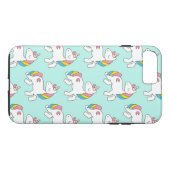 Aqua Unicorn Muster Case-Mate iPhone Hülle (Rückseite (Horizontal))