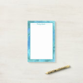 Aqua Unterwasser Wasserfarbengrenze Post-it Klebezettel (Auf Schreibtisch)