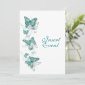 Aqua-Verlobung-Hochzeit Einladung (Stehend Vorderseite)