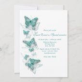 Aqua-Verlobung-Hochzeit Einladung (Rückseite)