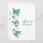 Aqua-Verlobung-Hochzeit Einladung (Vorne/Hinten)