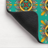 Aqua Viktorianisch Tile Design Mousepad (Ecke)