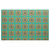 Aqua Viktorianisch Tile Design Stoff (Fat Quarter (45,7 x 55,9 cm))