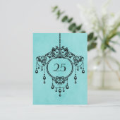 Aqua Vintag Chandelier Tischnummer Postcard (Stehend Vorderseite)