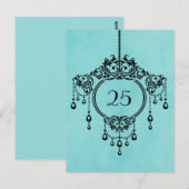 Aqua Vintag Chandelier Tischnummer Postcard (Vorne/Hinten)