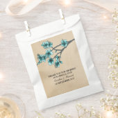 Aqua Vintag Cherry Blossoms Gefallen Taschen Geschenktütchen (Ausgeschnitten)