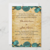 Aqua Vintag eiffel Turm Paris Hochzeit einladen Einladung (Rückseite)