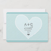 Aqua Vintag Modern Typografy Weddings Einladung (Rückseite)