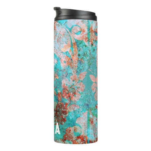 Aqua Vintag Patina Name Thermosbecher (Nach rechts gedreht)