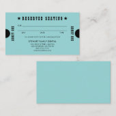 Aqua Vintag reserviert Sitzplätze Zahnersatz Terminkarte (Vorne/Hinten)