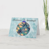 Aqua Vintag Style Blue Weihnachtsschmuckkarte Karte (Vorderseite)