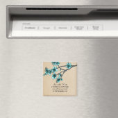 Aqua Vintage Kirschblüten Speichern Sie das Datum  Magnet (In Situ (Geschirrspüler))