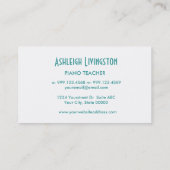 Aqua VIOLINEN-LEHRER einfache Art V53B Visitenkarte (Rückseite)