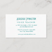 Aqua VOICE TEACHER Simple Style V38B Visitenkarte (Rückseite)