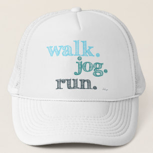 AQUA WALK JOG RUN (Schriftart GELADEN) Truckerkappe