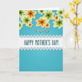 Aqua Wasserfarbe Mutter Karte (Gelbe Blume)