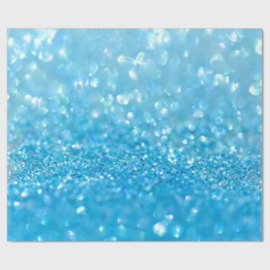 Aqua Water Baby Blue Glitzer Geschenkpapier (Flach)