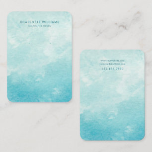 Aqua Watercolor Custom Juwelier Display Card Visitenkarte