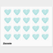 Aqua Watercolor Herz Save the Date Stickers (Blatt)