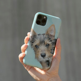 Aqua Watercolor iPhone Cover mit Ihrem Dog Bild