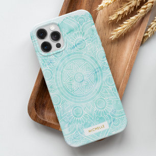 Aqua Watercolor Mandala Case-Mate iPhone Hülle