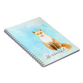 Aqua Watercolor Orange Fox Notizblock (Rechte Seite)