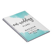 Aqua Watercolor Pinselstriche Schlaganfälle Hochze Notizblock (Rechte Seite)