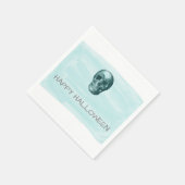 Aqua Watercolor Skull Halloween Paper Napkins Serviette (Ecke)