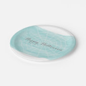 Aqua Watercolor Spider WebHalloween Pappteller (Schrägansicht)