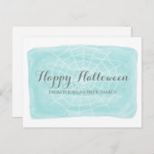 Aqua Watercolor Spione WebHalloween Postkarte (Vorne/Hinten)