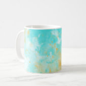 Aqua Watercolor Splash & Spritzer Tasse (Vorderseite Links)