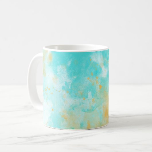 Aqua Watercolor Splash & Spritzer Tasse (Vorderseite Links)