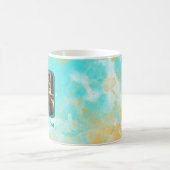 Aqua Watercolor Wash Personalizable Foto Tasse (Mittel)